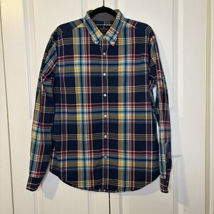 American Eagle Men's Long Sleeve Plaid Button-Down Shirt Size Large